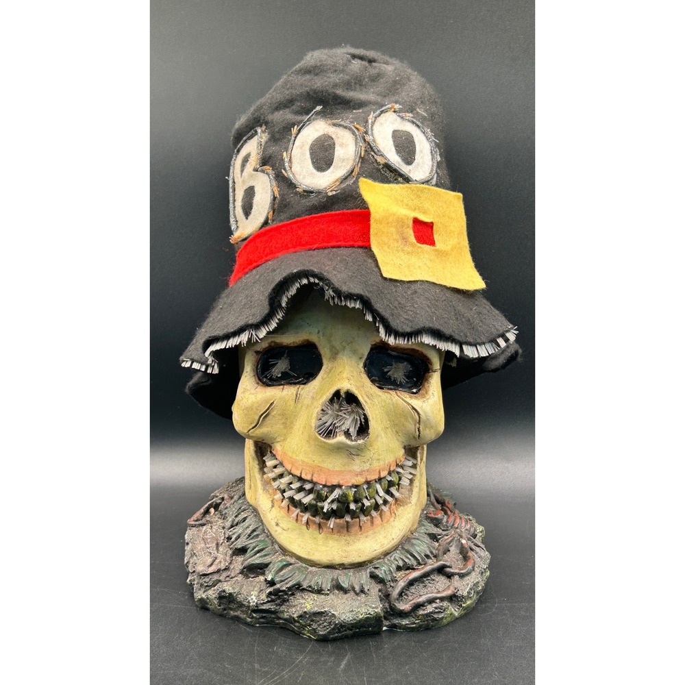 Halloween Skull Decoration BOO Hat Resin Figurine ONLY Spooky Decor Trendmasters
